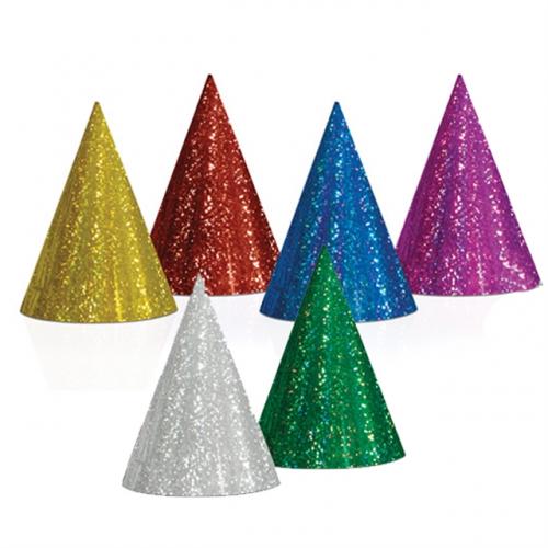 Partyhatt glittriga blandade färger 120 pack