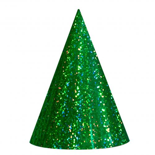 Partyhattar Glittriga Gröna 6-pack