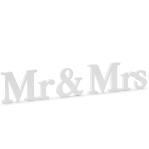 Wooden inscription Mr & Mrs