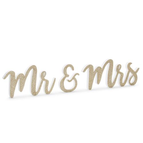 Wooden inscription Mr & Mrs