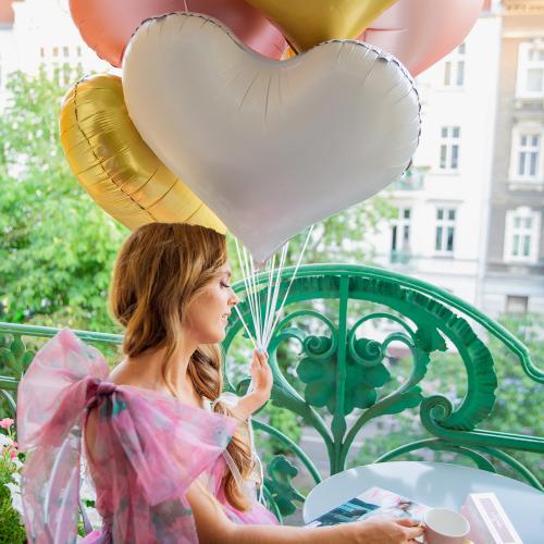 24" (61 cm) Hjärta Vitt