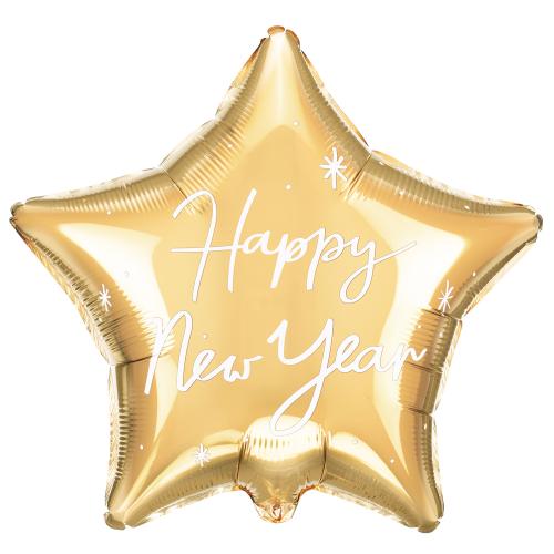 44cm Stjärna Guld Happy New Year