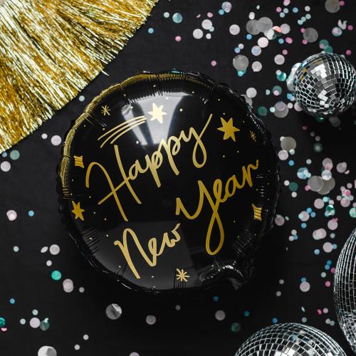 Happy New Year Svart  45 cm