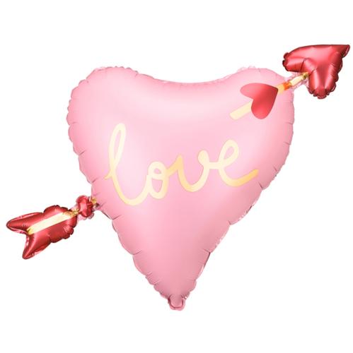 30" (76 cm) Rosa hjärta love med pil -M