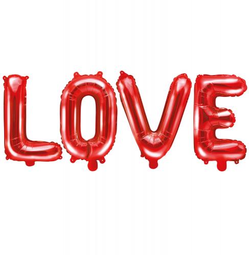 Foil Balloon Love, 140x35cm, red