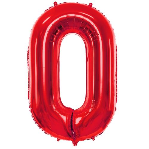 86cm Röd Siffra 0 - XL