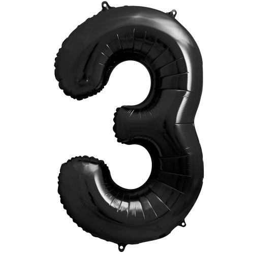 86cm Svart Siffra 3 - XL
