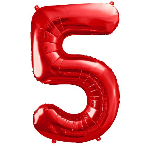 86cm Röd Siffra 5 - XL