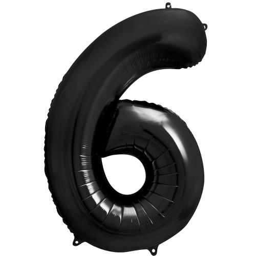 86cm Svart Siffra 6 - XL