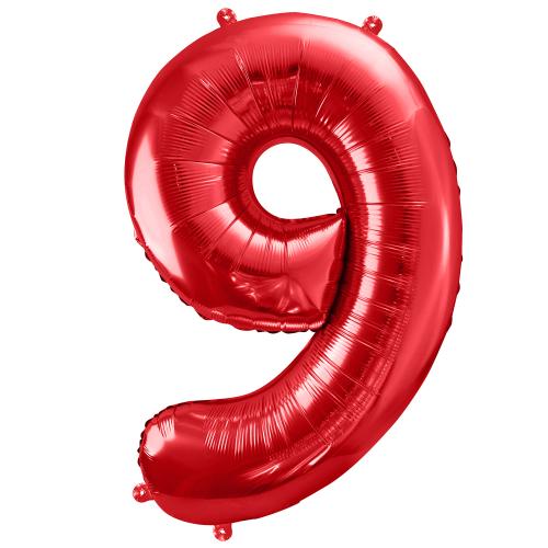 86cm Röd Siffra 9 - XL