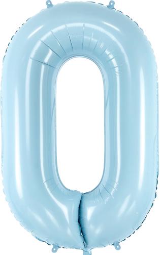 86cm Ljusblå Siffra 0 - XL