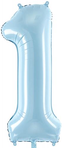 86cm Ljusblå Siffra 1 - XL