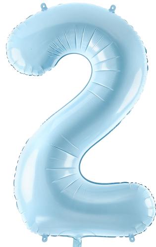 86cm Ljusblå Siffra 2 - XL
