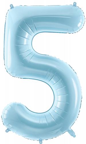 86cm Ljusblå Siffra 5 - XL