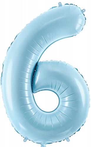86cm Ljusblå Siffra 6 - XL