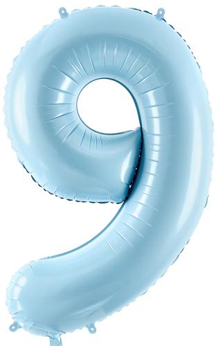 86cm Ljusblå Siffra 9 - XL