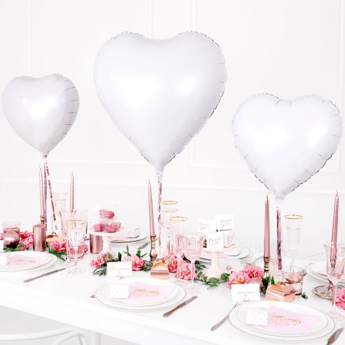 24" (61 cm) Hjärta Vitt