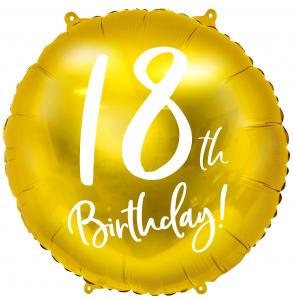18" (45 cm) Folieballong 18-årsdagen Guld