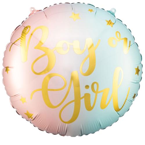 Foil balloon Boy or Girl, 35cm, mix