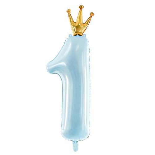 Foil Balloon Number ''1'', 37x100 cm, skyblue5900779180079