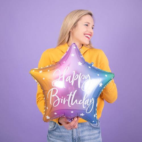 Foil balloon Happy Birthday, 40cm, mix