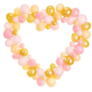Ballonggirlang med hjärtram, rosa, 160 cm