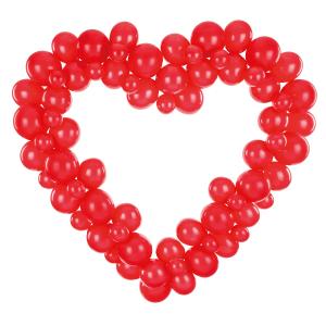 Ballonggirlang med hjärtram, röd, 160 cm