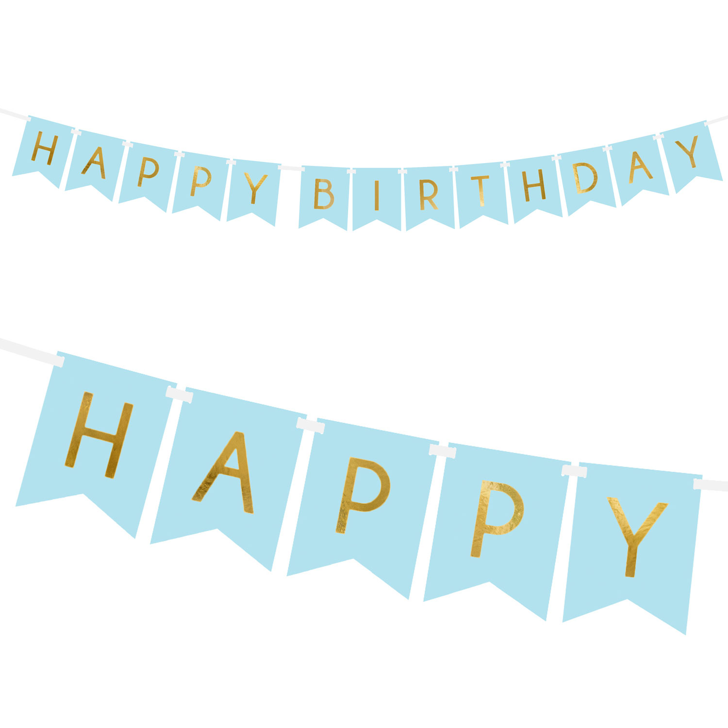 Banner Happy Birthday, light blue, 15 x 175 cm