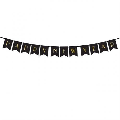 Banner "Happy New Year", black
