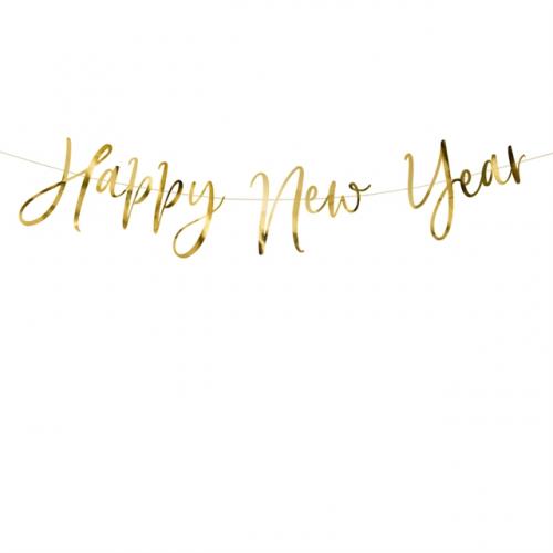 Banner "Happy New Year", guld