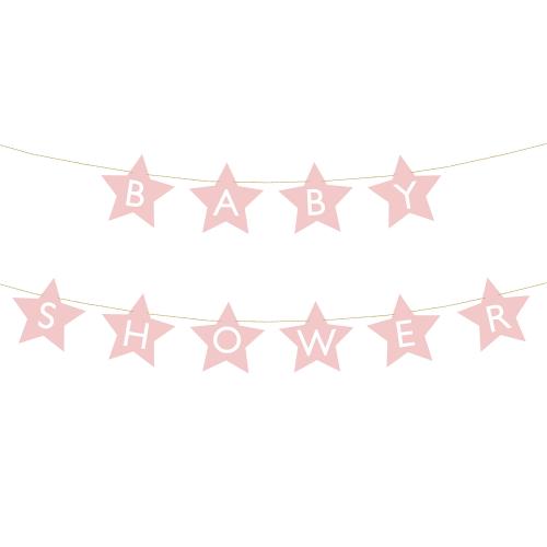 Banner Baby Shower Ljusrosa