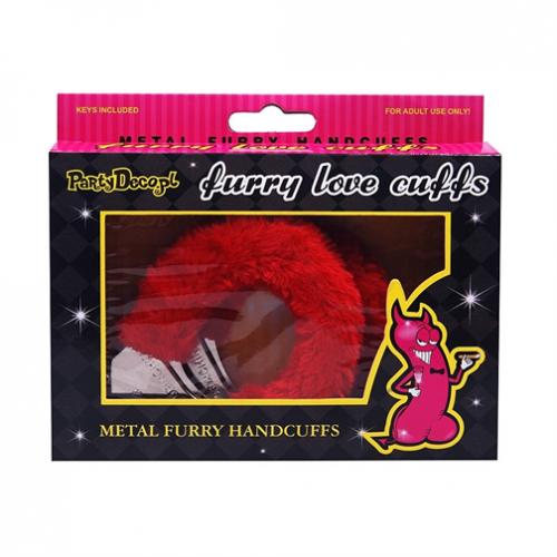 Röda Fluffiga Handcuffs