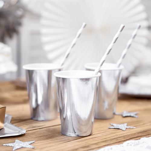 Pappersmugg Silver 6pack