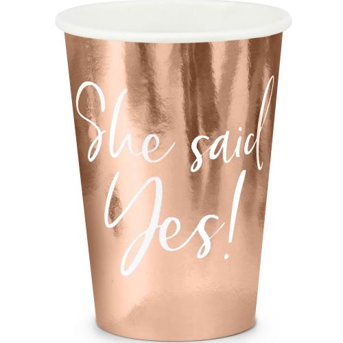 Pappersmugg "She said yes", 6pack