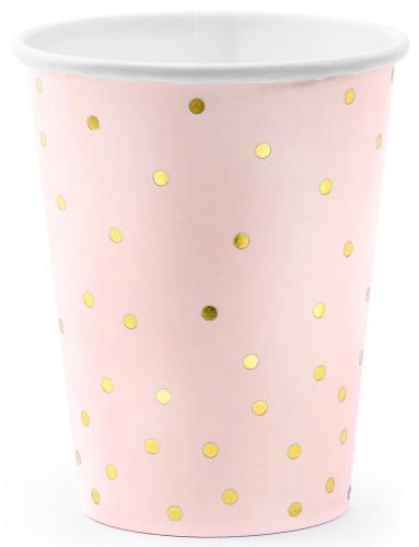 Cups Polka Dots, light pink, 260ml (1 pkt / 6 pc.)
