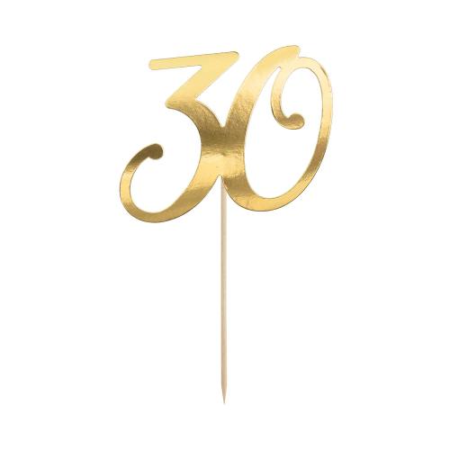 Cake topper "30" Guld