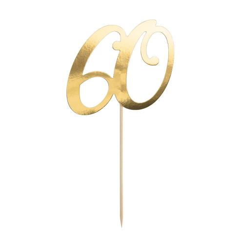 Cake topper "60" Guld