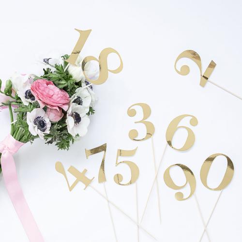 Cake topper siffror guld