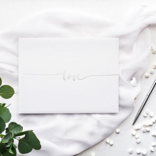 Gästbok Love silver