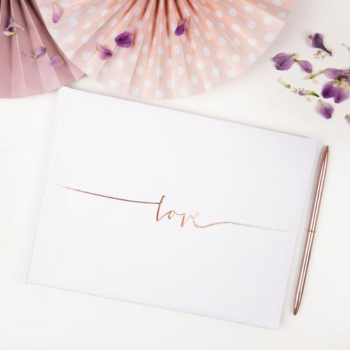 GÃ¤stbok Love RosÃ©guld