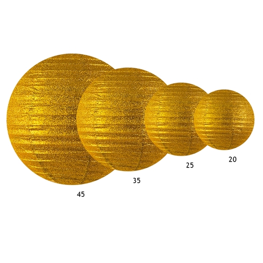 Glittrig lykta guld 45 cm