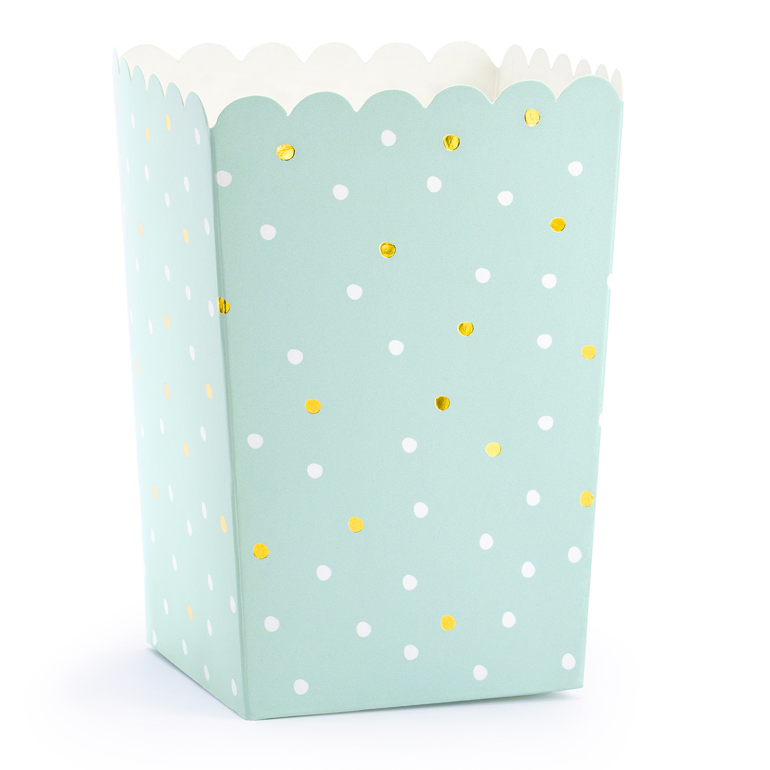 Popcornboxar Mintgrön Prickar