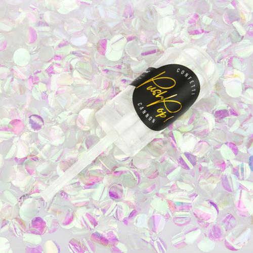 Confetti push pop, iridescent