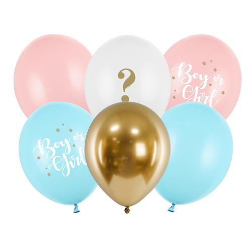 Balloons 30cm, Boy or Girl (1 pkt / 6 pc.)