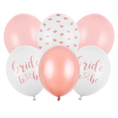 Balloons 30cm, Bride to be, Mix (1 pkt / 6 pc.)