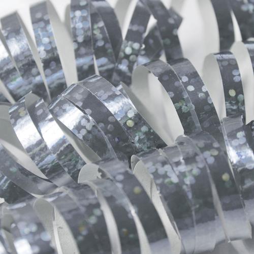 Holographic streamer, silver, 3.8m (1 pkt / 18 pc.)