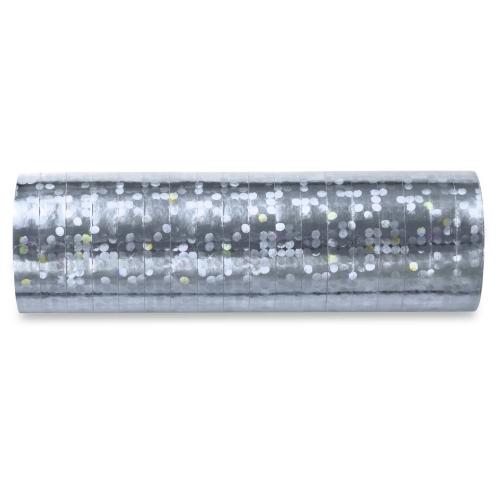 Holographic streamer, silver, 3.8m (1 pkt / 18 pc.)