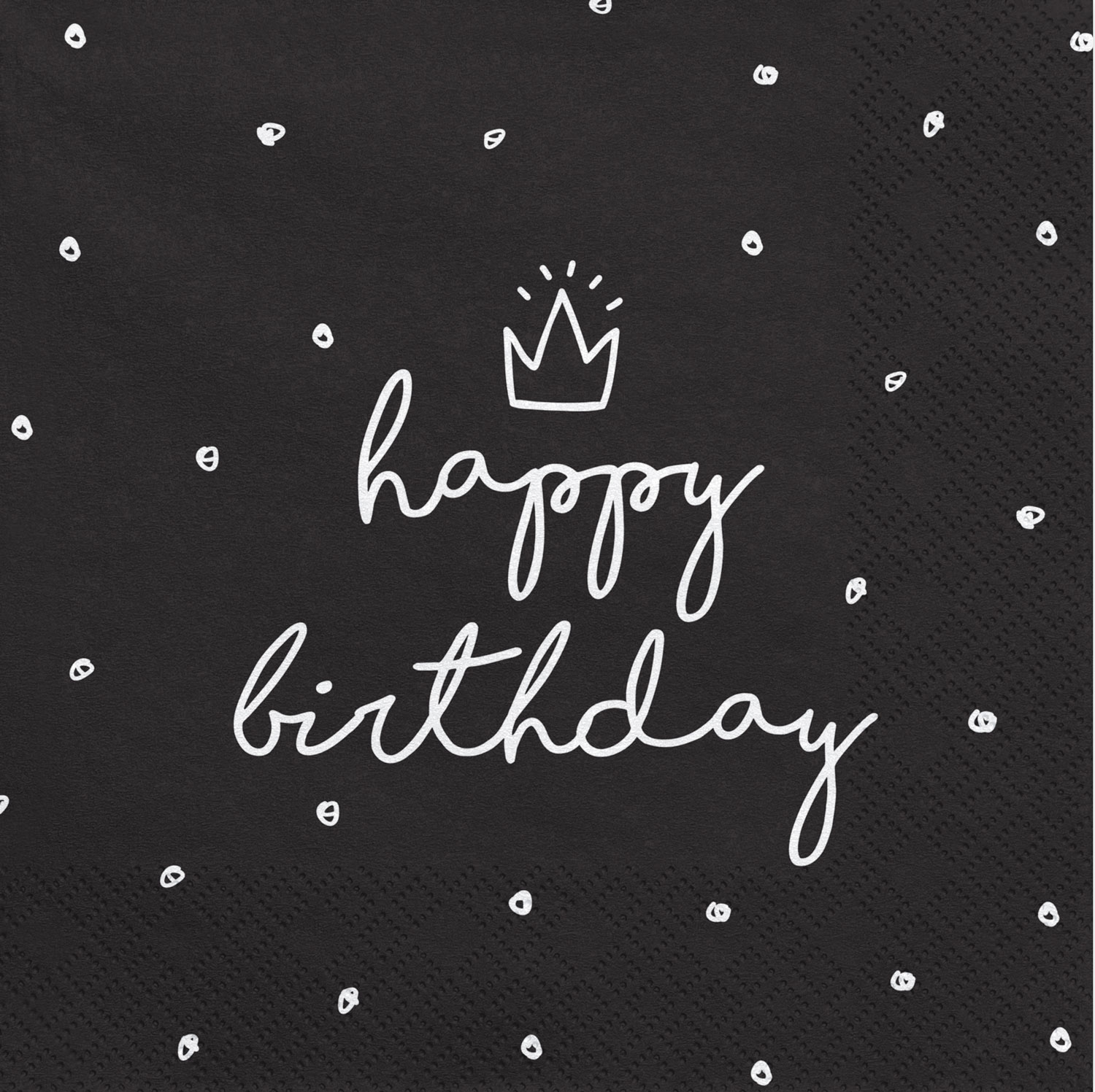 Servetter Svarta Happy Birthday