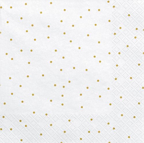 Servetter Vita med Guldiga Prickar