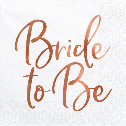 Servett vit "Bride to be", 20-pack